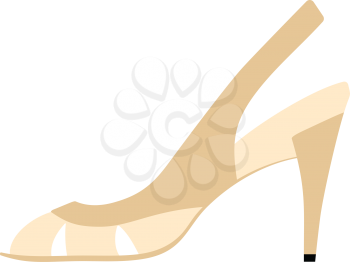 Woman heeled sandal icon. Flat color design. Vector illustration.