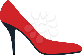 Middle heel shoe icon. Flat color design. Vector illustration.