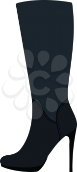 Autumn woman high heel boot icon. Flat color design. Vector illustration.