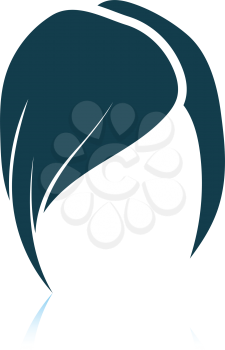 Lady's hairstyle icon. Shadow reflection design. Vector illustration.