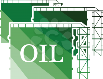 Oil tank storage icon. Flat color design. Vector illustration.