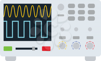 Oscilloscope icon. Flat color design. Vector illustration.