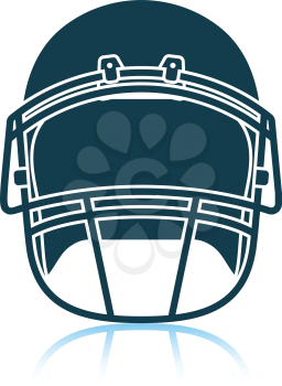 American football helmet icon. Shadow reflection design. Vector illustration.