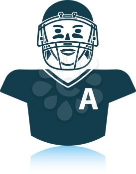 American football player icon. Shadow reflection design. Vector illustration.