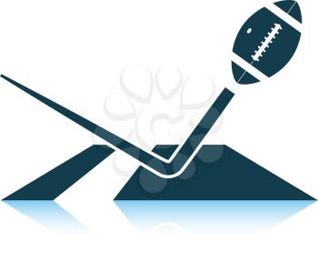 American football touchdown icon. Shadow reflection design. Vector illustration.