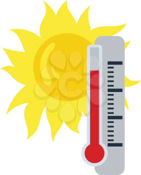 Summer heat icon. Flat color design. Vector illustration.