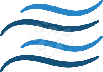 Water wave icon. Flat color design. Vector illustration.