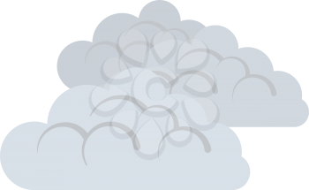 Cloudy icon. Flat color design. Vector illustration.