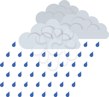 Rainfall icon. Flat color design. Vector illustration.
