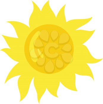 Sun icon. Flat color design. Vector illustration.