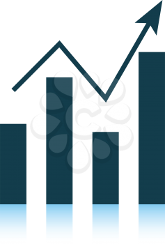 Analytics chart icon. Shadow reflection design. Vector illustration.