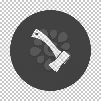 Camping axe  icon. Subtract stencil design on tranparency grid. Vector illustration.