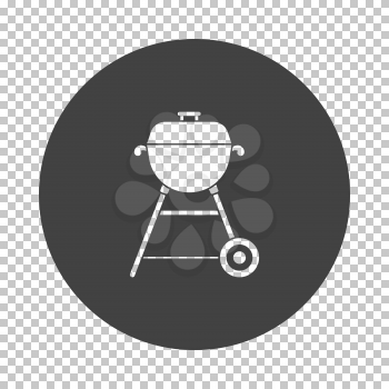 Barbecue  icon. Subtract stencil design on tranparency grid. Vector illustration.