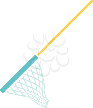 Icon of Fishing net . Flat color design. Vector illustration.