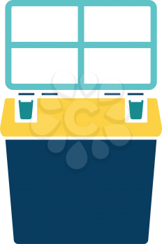 Icon of Fishing opened box. Flat color design. Vector illustration.