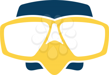 Icon of scuba mask . Flat color design. Vector illustration.