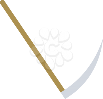 Scythe icon. Flat color design. Vector illustration.