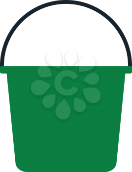 Bucket icon. Flat color design. Vector illustration.
