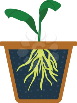Seedling icon. Flat color design. Vector illustration.
