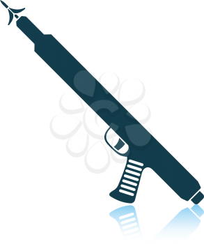 Icon of Fishing  speargun . Shadow reflection design. Vector illustration.