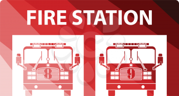 Fire station icon. Flat color design. Vector illustration.