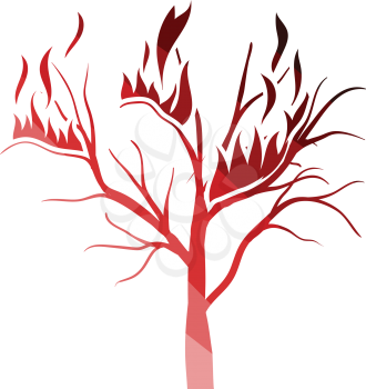 Wildfire icon. Flat color design. Vector illustration.