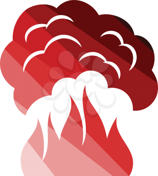 Fire and smoke icon. Flat color design. Vector illustration.