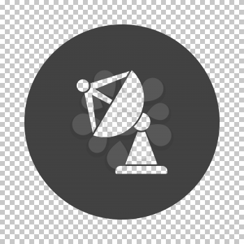 Satellite antenna icon. Subtract stencil design on tranparency grid. Vector illustration.