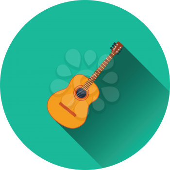 Flat design icon of acoustic guitar in ui colors. Vector illustration.