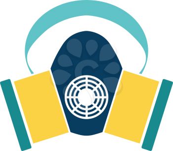 Dust protection mask icon. Flat color design. Vector illustration.