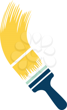 Paint brush icon. Flat color design. Vector illustration.