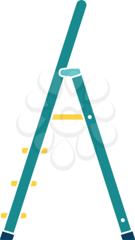 Construction ladder icon. Flat color design. Vector illustration.