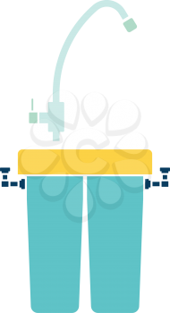Water filter icon. Flat color design. Vector illustration.