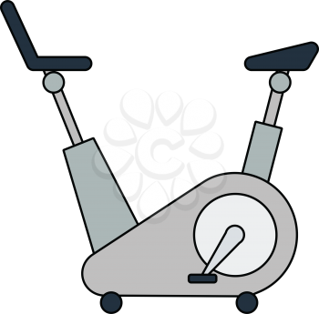 Flat design icon of Exercise bicycle  in ui colors. Vector illustration.