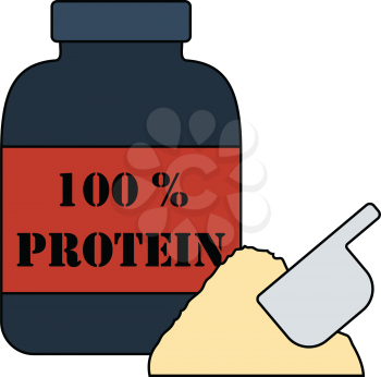 Flat design icon of Protein conteiner in ui colors. Vector illustration.