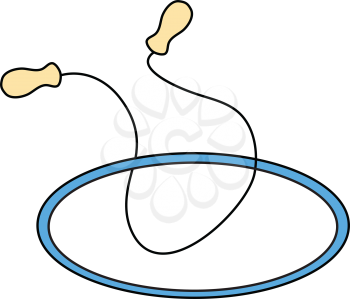 Flat design icon of Jump rope and hoop  in ui colors. Vector illustration.