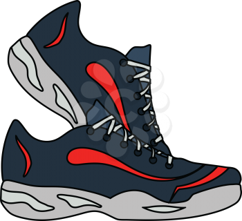 Flat design icon of Fitness sneakers in ui colors. Vector illustration.