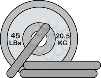 Flat design icon of Barbell disks in ui colors. Vector illustration.