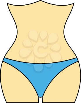 Flat design icon of Slim waist  in ui colors. Vector illustration.