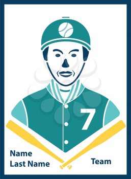 Baseball card icon. Flat color design. Vector illustration.