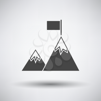 Mission Icon on gray background, round shadow. Vector illustration.