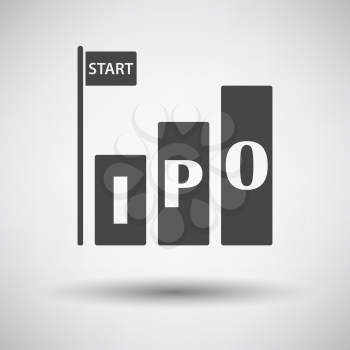 Ipo Icon on gray background, round shadow. Vector illustration.