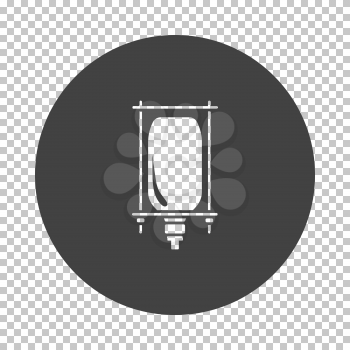 Drop counter icon. Subtract stencil design on tranparency grid. Vector illustration.