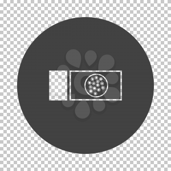 Bacterium glass icon. Subtract stencil design on tranparency grid. Vector illustration.
