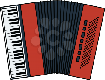 Accordion icon. Flat color design. Vector illustration.