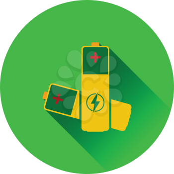 Electric battery icon. Flat color design. Vector illustration.