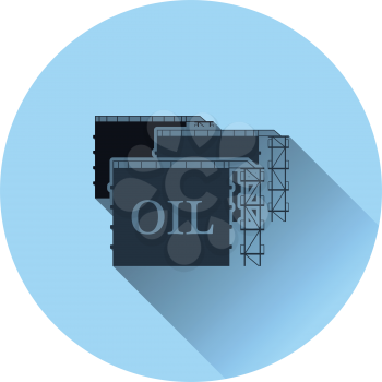 Oil tank storage icon. Flat color design. Vector illustration.