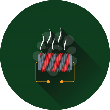 Electrical heater icon. Flat color design. Vector illustration.
