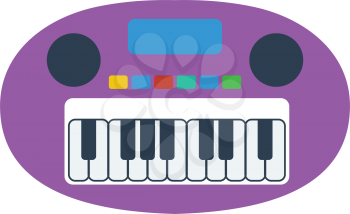 Synthesizer toy icon. Flat color design. Vector illustration.