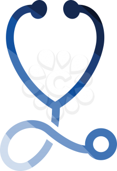 Stethoscope icon. Flat color design. Vector illustration.
